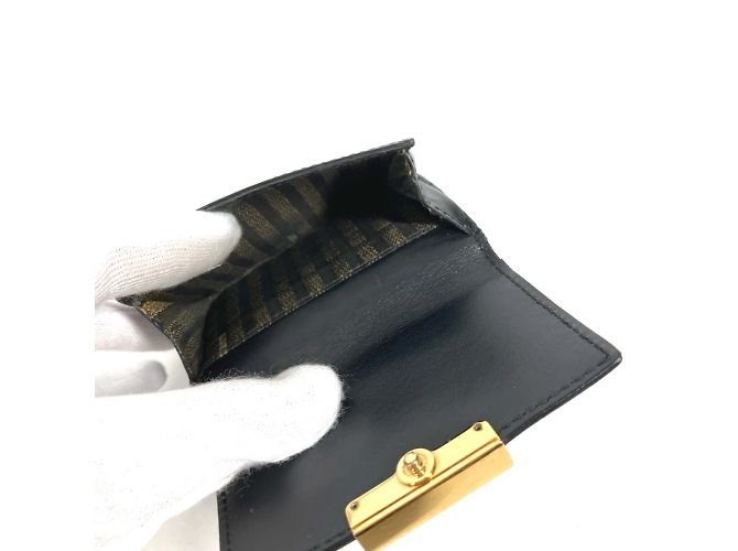 Fendi Black Leather Tri-Fold Wallet - view 10