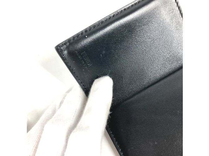 Fendi Black Leather Tri-Fold Wallet - view 12