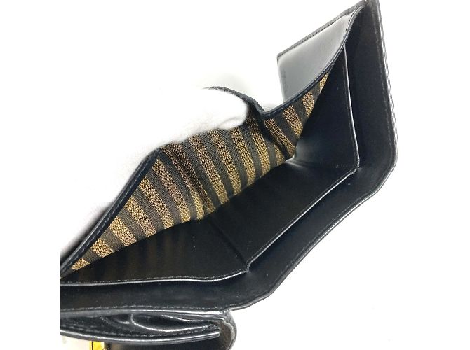 Fendi Black Leather Tri-Fold Wallet - view 13
