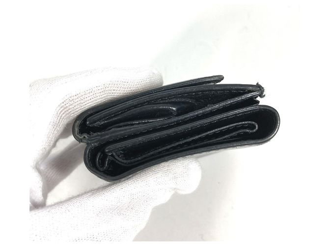 Fendi Black Leather Tri-Fold Wallet - view 7