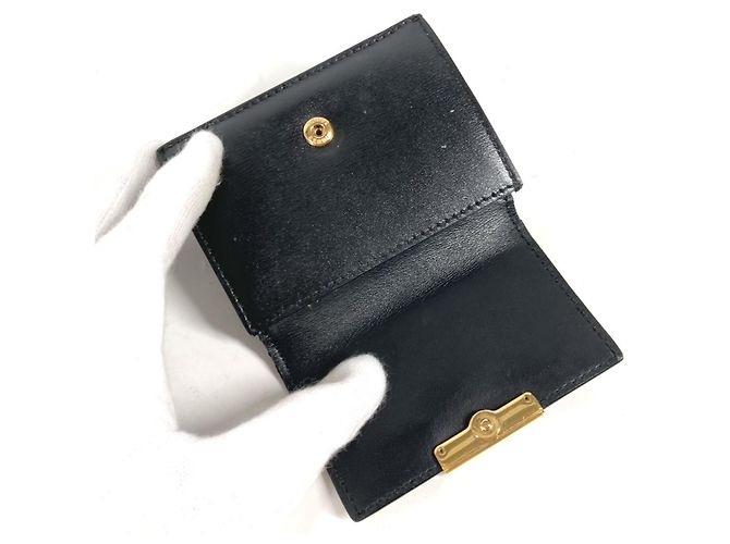 Fendi Black Leather Tri-Fold Wallet - view 9