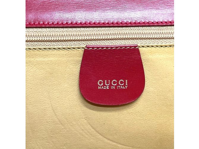 Bolsa de ombro de couro vermelho vintage Gucci - vista 8