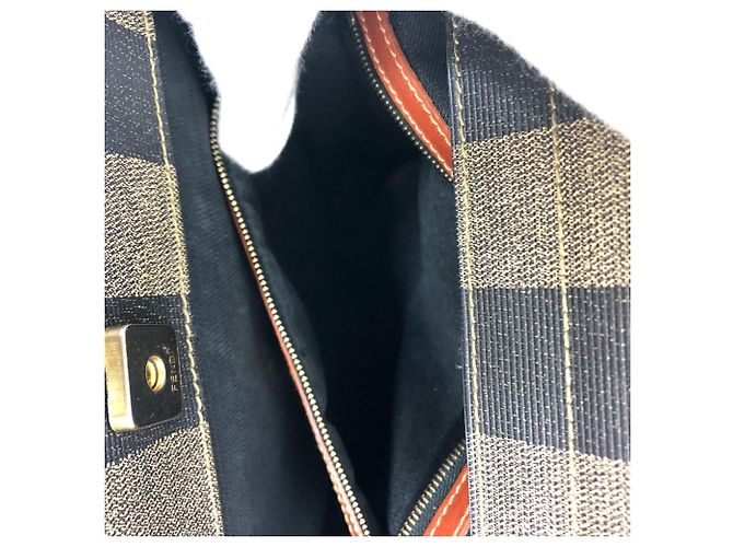 Borsa tote Fendi kaki e nera - vista 15