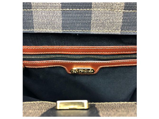 Borsa tote Fendi kaki e nera - vista 16