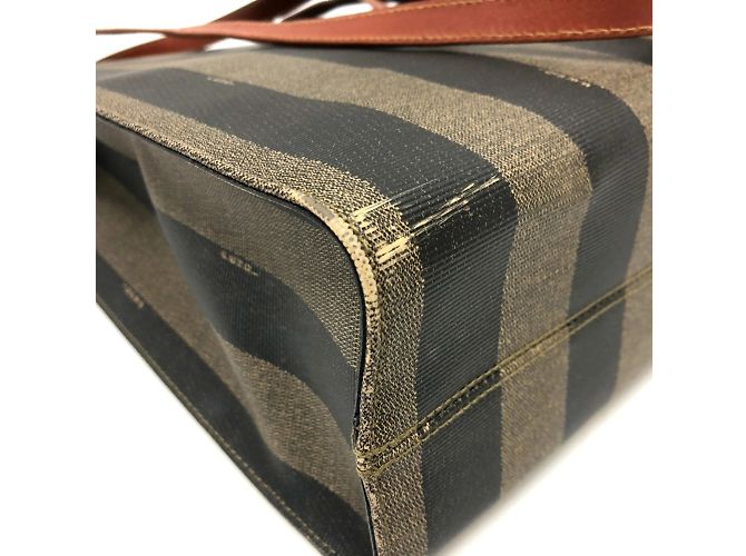 Borsa tote Fendi kaki e nera - vista 5