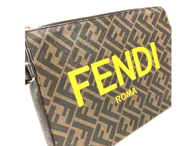 Fendi 7VA564 Borsa Clutch Zucca Marrone - vista 5