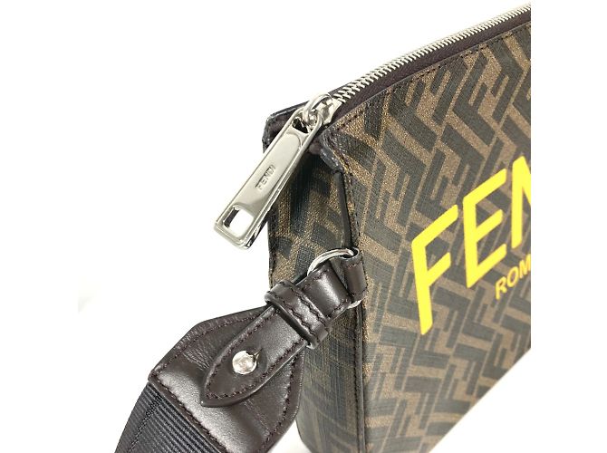 Fendi 7VA564 Borsa Clutch Zucca Marrone - vista 6