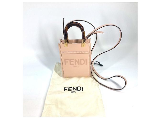 Borsa in pelle beige Fendi 8BS051 - vista 12