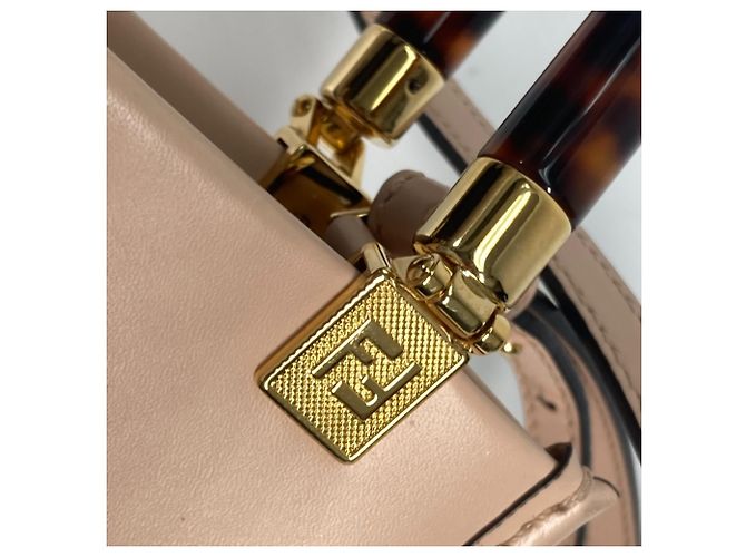 Borsa in pelle beige Fendi 8BS051 - vista 17