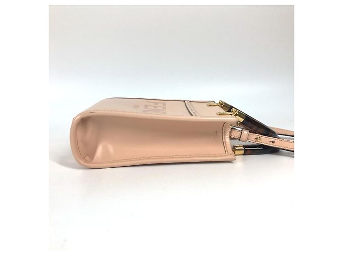 Borsa in pelle beige Fendi 8BS051 - vista 3