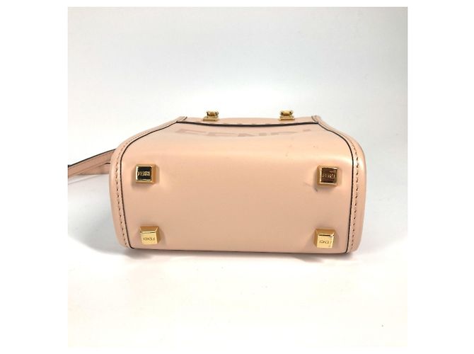 Borsa in pelle beige Fendi 8BS051 - vista 5