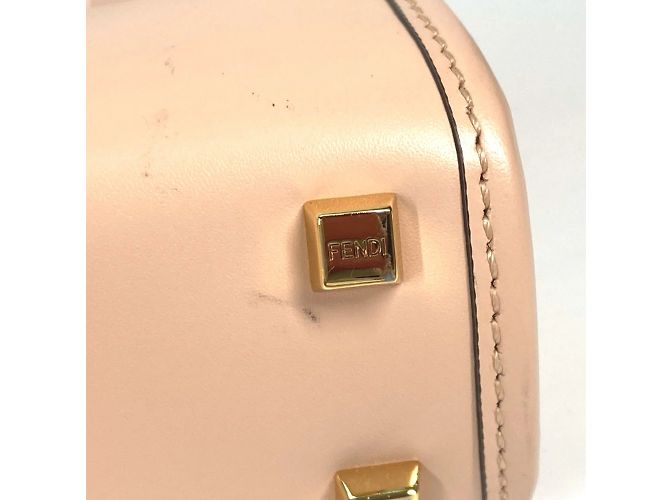 Borsa in pelle beige Fendi 8BS051 - vista 6