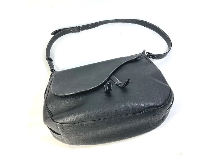 Borsa a spalla in pelle nera Christian Dior Nero - vista 5