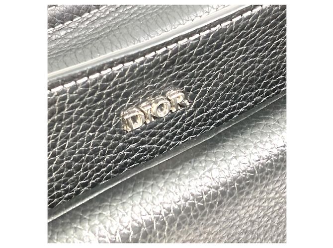 Borsa a spalla in pelle nera Christian Dior Nero - vista 6