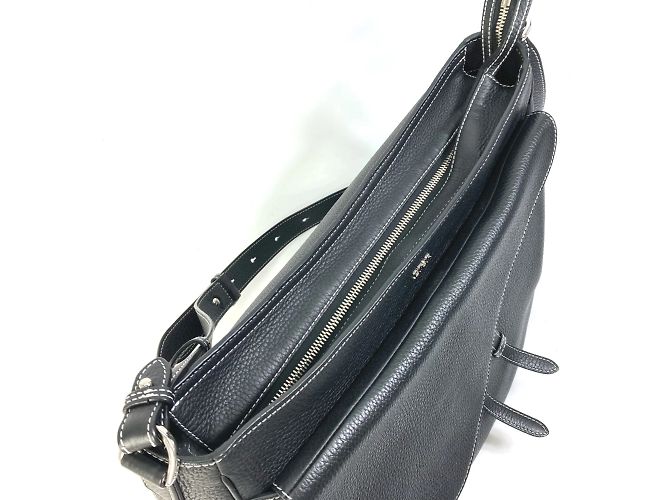 Borsa a spalla in pelle nera Christian Dior Nero - vista 7
