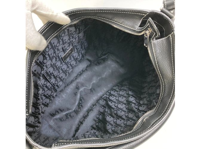 Borsa a spalla in pelle nera Christian Dior Nero - vista 8
