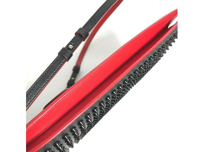 Borsa a spalla in pelle nera Christian Louboutin Nero - vista 11