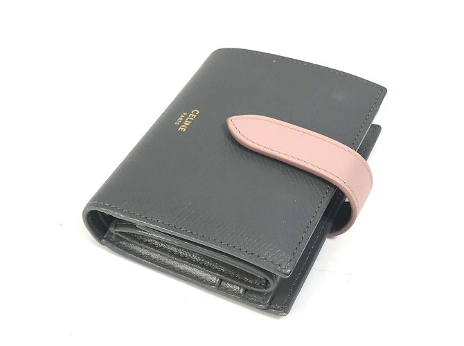 Céline Celine Bicolor Compact Trifold Wallet Brown - view 4