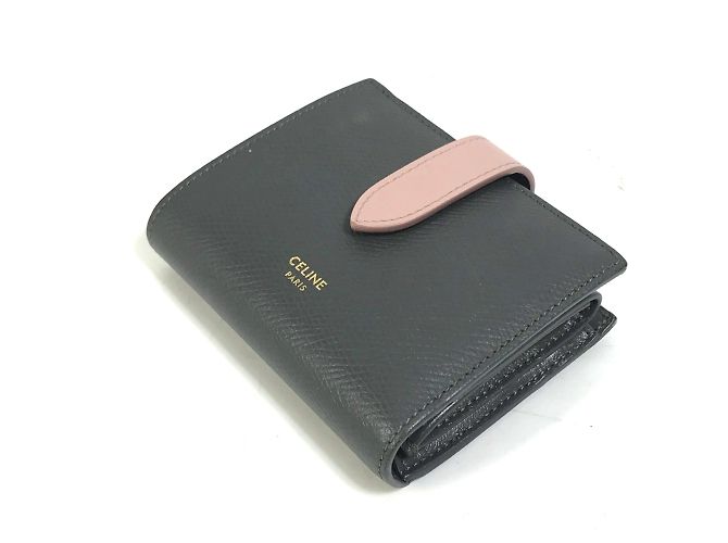 Céline Celine Bicolor Compact Trifold Wallet Brown - view 5