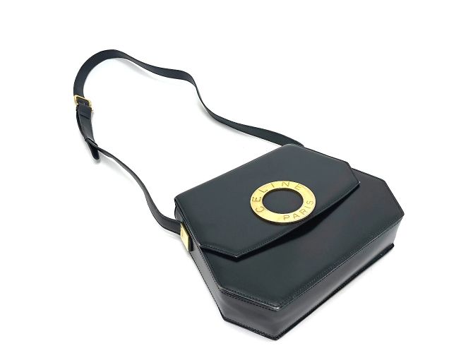 Céline Borsa a spalla in pelle nera Celine Nero - vista 3