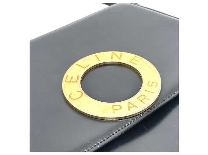 Céline Borsa a spalla in pelle nera Celine Nero - vista 4
