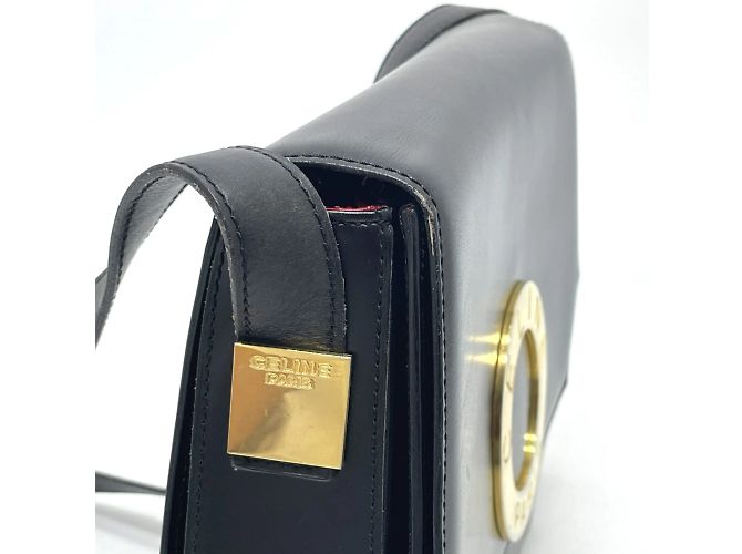 Céline Borsa a spalla in pelle nera Celine Nero - vista 5