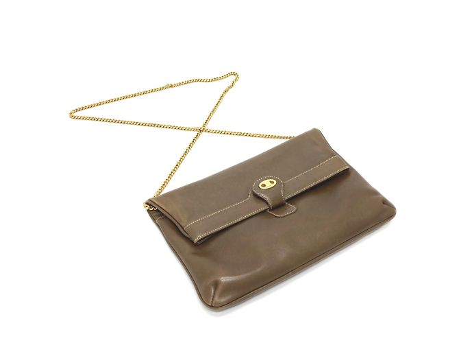 Céline Borsa a spalla in pelle marrone Celine - vista 13
