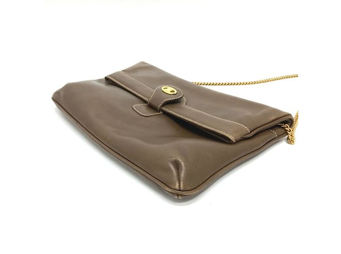 Céline Borsa a spalla in pelle marrone Celine - vista 4