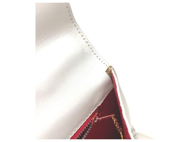 Céline Celine Vintage Weißer Lederhandtasche - Ansicht 10