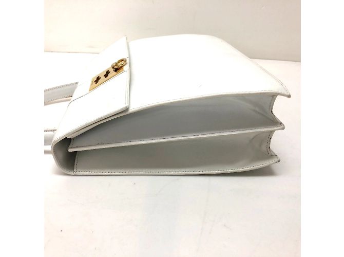 Céline Celine Vintage Weißer Lederhandtasche - Ansicht 11
