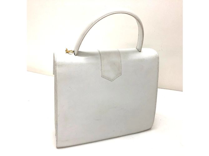 Céline Celine Vintage Weißer Lederhandtasche - Ansicht 2