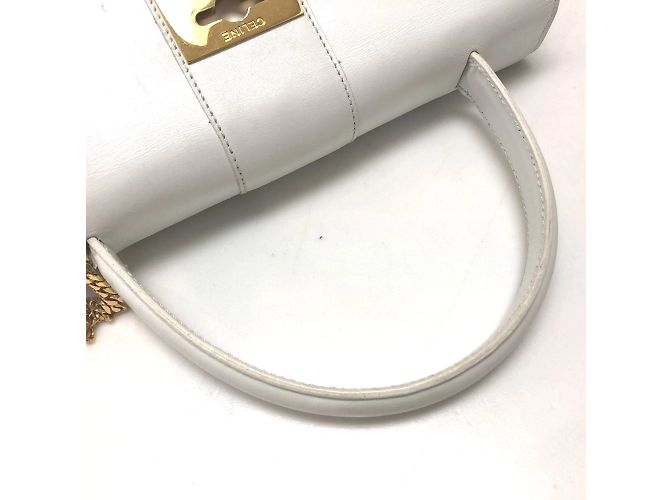 Céline Celine Vintage Weißer Lederhandtasche - Ansicht 3