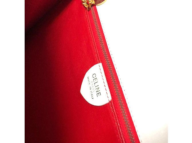 Céline Celine Vintage Weißer Lederhandtasche - Ansicht 5