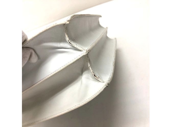 Céline Celine Vintage Weißer Lederhandtasche - Ansicht 8