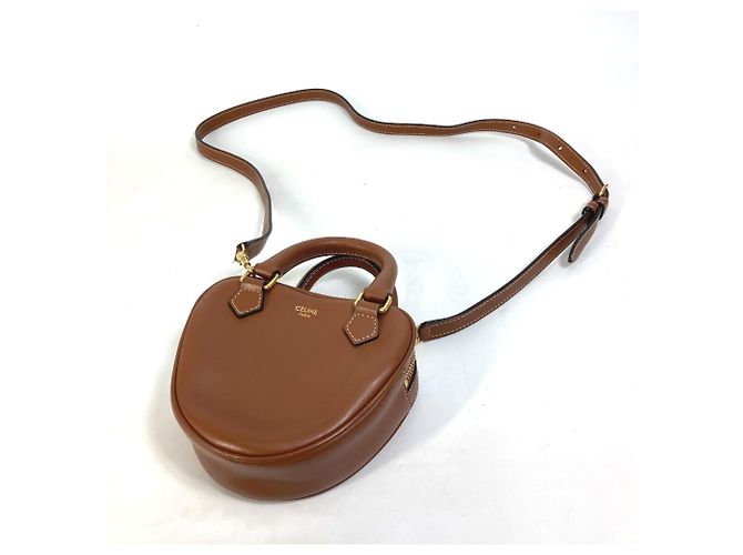 Céline Borsa a spalla in pelle marrone Celine - vista 10