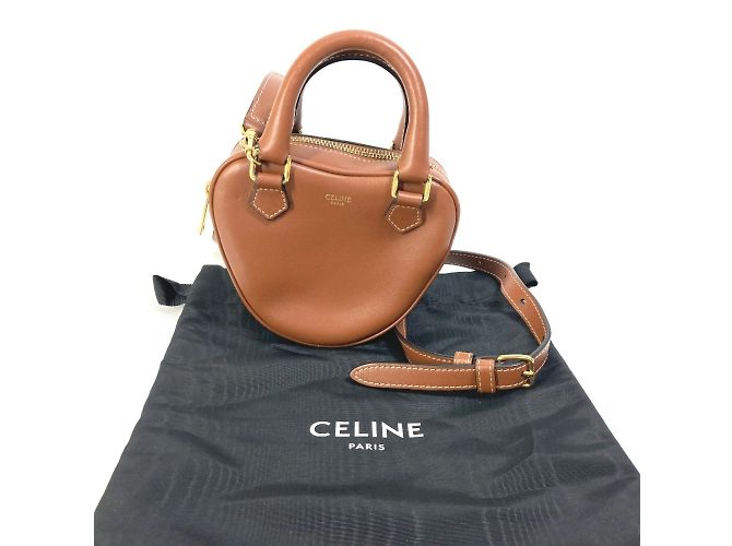 Céline Borsa a spalla in pelle marrone Celine - vista 11