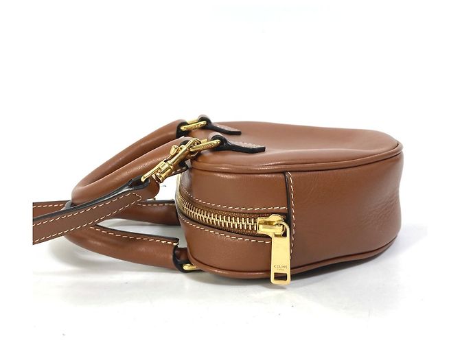Céline Borsa a spalla in pelle marrone Celine - vista 4