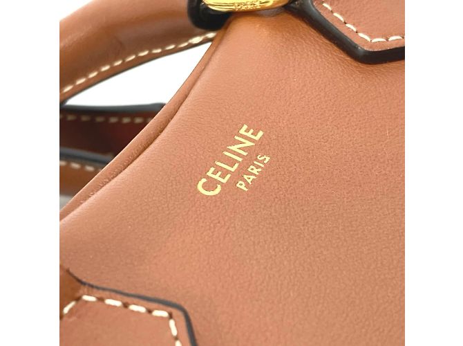 Céline Borsa a spalla in pelle marrone Celine - vista 5