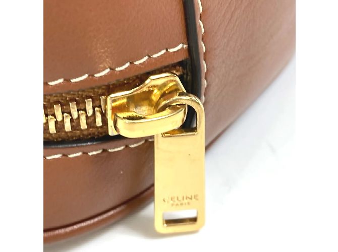 Céline Borsa a spalla in pelle marrone Celine - vista 7