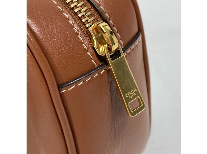 Céline Borsa a spalla in pelle marrone Celine - vista 9