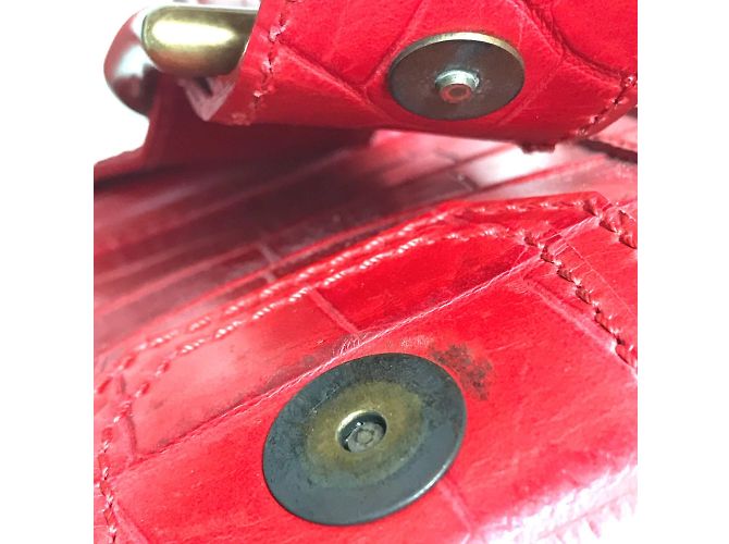 Céline Borsa in pelle rossa Celine Rosso - vista 10
