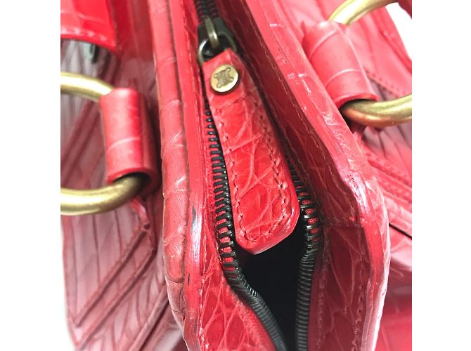 Céline Borsa in pelle rossa Celine Rosso - vista 11