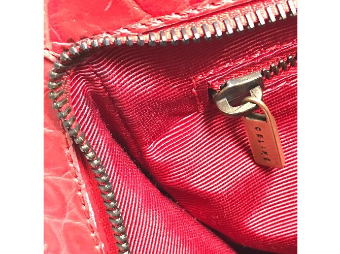 Céline Borsa in pelle rossa Celine Rosso - vista 13