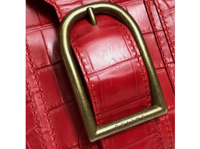 Céline Borsa in pelle rossa Celine Rosso - vista 7