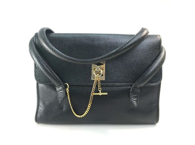 Céline Celine Vintage schwarze Lederhandtasche - Ansicht 2