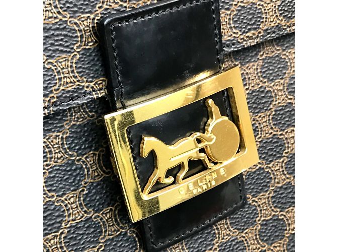 Céline Bolsa de mão com hardware de carruagem e logo Celine Marrom - vista 5
