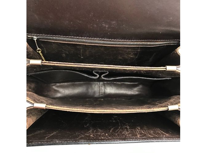 Céline Bolso de hombro de cuero marrón vintage Celine Castaño - vista 10
