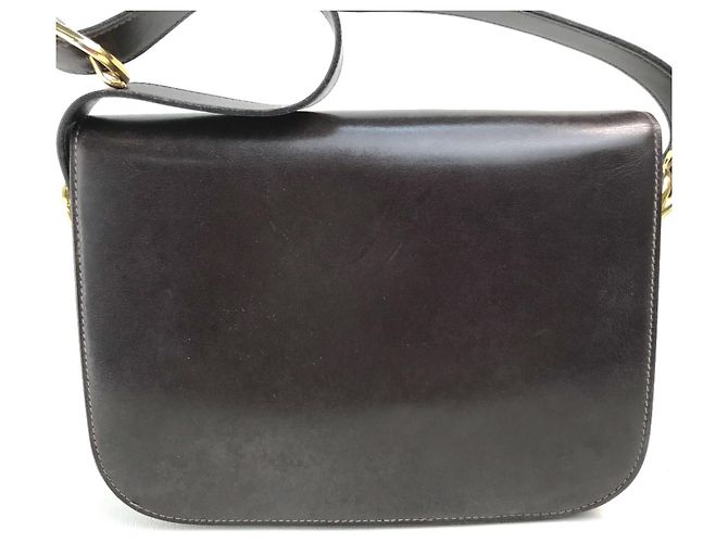 Céline Bolso de hombro de cuero marrón vintage Celine Castaño - vista 2