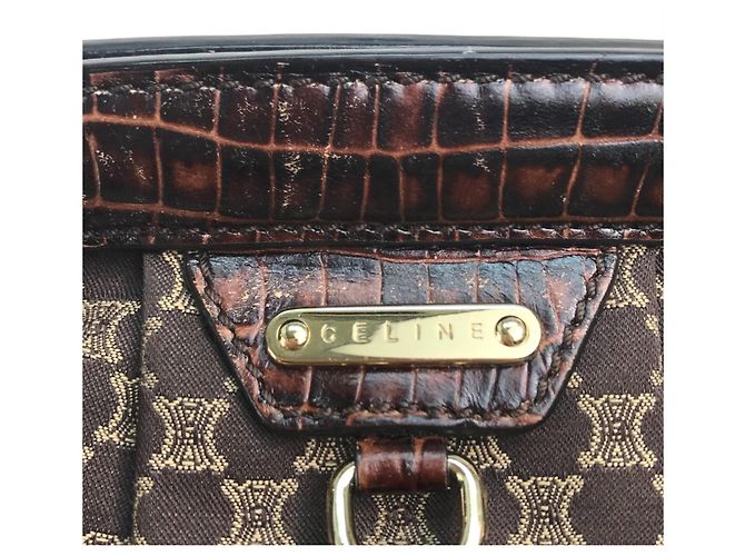 Céline Borsa a spalla in pelle marrone Celine - vista 10