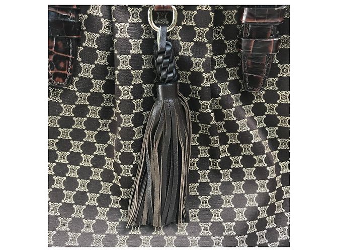 Céline Borsa a spalla in pelle marrone Celine - vista 11